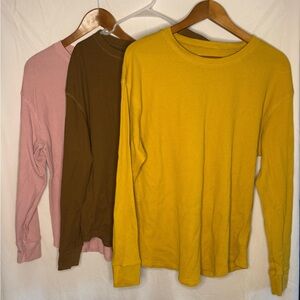 Set of 3 Time and Tru Waffle Knit shirts